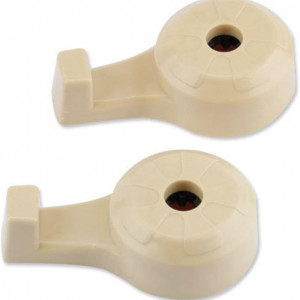 Set de 2 carlige pentru spatarul scaunului auto, ABS, bej, 10 x 2 cm