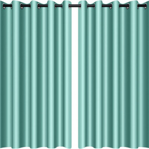 Set de 2 draperii Hoosmoon, turcoaz, poliester, 138 x 107 cm