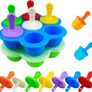 Set de 2 forme pentru inghetata DIFCUL, silicon, multicolor, 15,9 x 3,4 cm