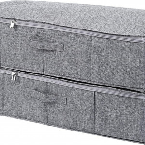 Set de 2 genti de depozitare ENJOHOS, textil, gri, 76 x 38 x 17 cm