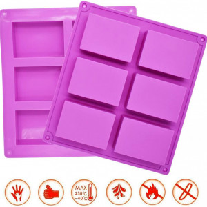 Set de 2 matrite de sapun SIMUR, silicon, violet, 23 x 21,3 cm