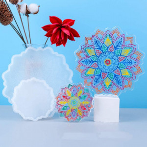 Set de 2 matrite pentru rasina epoxidica Longwu, silicon, alb, 12/21 cm