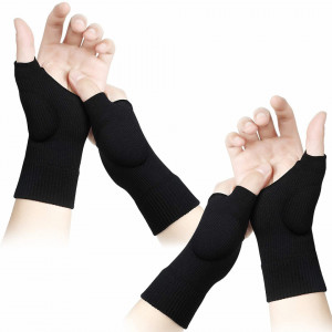 Set de 2 perechi de bandaje pentru incheietura mainii Nuanchu, nailon/latex, negru, marimea M