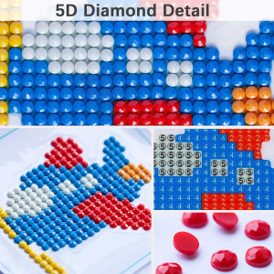Set de 2 picturi cu diamant 5D si un set de animalute SPROUTER, panza/rasina, multicolor, 30 x 40 cm