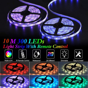 Set de 2 role banda LED cu telecomanda Leyrica, multicolor, 2 x 5 m