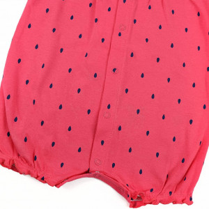 Set de 2 salopete cu maneci scurte pentru bebelusi JiAmy, bumbac, roz/mov, 12-18 luni