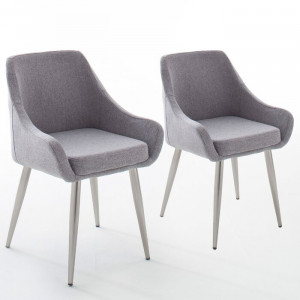 Set de 2 scaune Cangelosi, poliester, gri, 84 x 54 x 63 cm