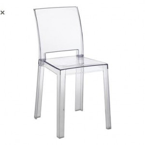 Set de 2 scaune Mia plastic, transparent, 46 x 82 x 44 cm