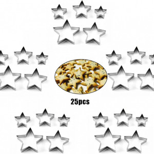 Set de 25 forme pentru prajituri MsdeBersSKER, otel inoxidabil, argintiu, 7,5 x 7 cm