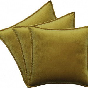 Set de 3 fete de perna TAN. TOMI, catifea, maslin verde 50 x 50 cm