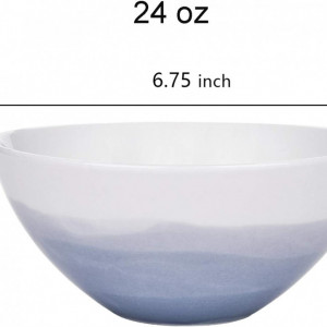 Set de 4 boluri Yesland, portelan, albastru, 700 ml, 17 x 7,6 cm