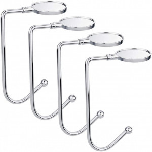 Set de 4 carlige pentru ciorapii de Craciun Vohoney, metal, argintiu, 10 x 7 cm