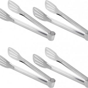 Set de 4 clesti de servire Xuonaozu, otel inoxidabil, argintiu, 23,5 x 4,5 cm