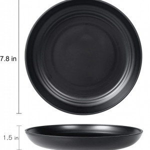 Set de 4 farfurii Greentainer, plastic, negru, 19,8 x 3,8 cm