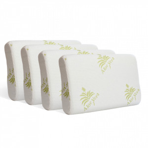 Set de 4 perne ergonomice Karll, spuma de memorie cu infuzie de gel, hipoalergenica, 60 x 40 cm