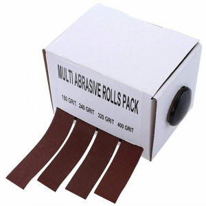 Set de 4 role de slefuire Fayme , oxid de aluminiu, rosu, 150/240/320/400 granulatie, 6 m