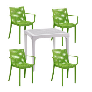Set de 4 scaune Sophie si masa Malmo din polipropilena