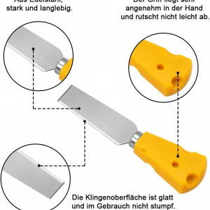 Set de 4 spatule pentru branza SVUPUE, otel inoxidabil, argintiu/galben, 12 x 3,5 cm