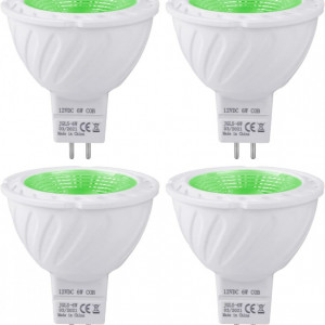 Set de 4 spoturi GU5.3 REYLAX, LED, culoare verde, 52 x 50 mm