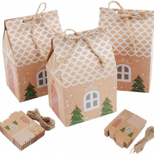 Set de 50 cutii pentru bomboane Fictezlove, hartie, multicolor, 7 x 5 x 10,5 cm