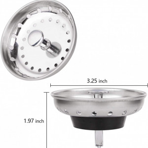 Set de 6 filtre pentru chiuveta Yesland, otel inoxidabil, argintiu, 8,5 x 4 cm/ 8,2 x 5 cm / 11,5 x 2,2 cm