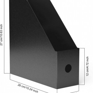 Set de 6 organizatoare pentru documente ABC, plastic, negru, 27 x 26 x 9 cm