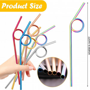 Set de 6 paie reutilizabile Qpout, metal, multicolor, 22 cm