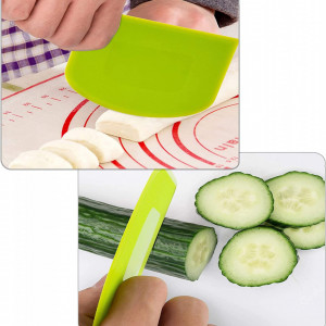 Set de 6 taietoare pentru aluat Qenovo, silicon, verde/ alb/roz, 9,3 x 11,8 cm