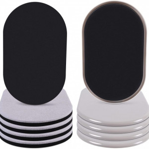 Set de 8 glisoare pentru mobila Ezprotekt, pasla/plastic/spuma, bej/negru, 24,1 x 14,6 cm