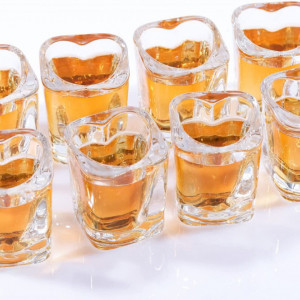 Set de 8 pahare de tequila patrate Srgeilzati, sticla, transparent, 59 ml
