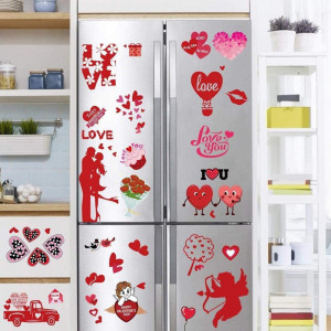 Set de 9 foi cu autocolante de Valentine's Day Sayala, PVC, rosu, 30 x 20 cm