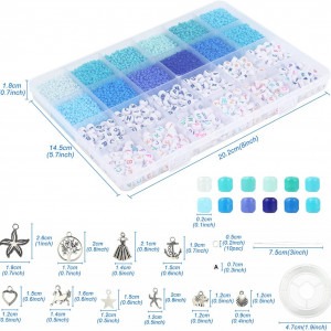 Set de creatie cu 10200 piese pentru bijuterii Naler , acrilic/metal, multicolor, 20,2 X 14,5 cm