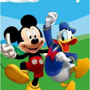 Set de pictura cu diamante Betionol, model Mickey si Daffy Duck, multicolor, 30 x 40 cm