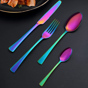 Set de tacamuri Bestdin, 24 piese, otel inoxidabil, multicolor