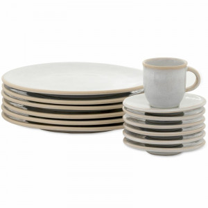 Set de vase Gehring, 18 piese, alb, ceramica
