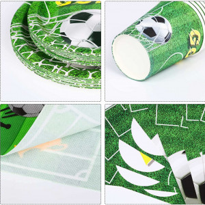 Set de vesela cu fotbal Formemory, hartie, multicolor, 72 piese