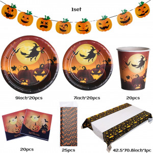 Set de vesela pentru petrecere Alaiyaky, carton, multicolor, 107 piese