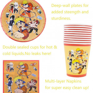 Set de vesela pentru petrecere copii Nesloonp, hartie/plastic, multicolor, 82 piese