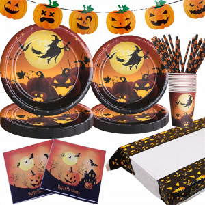 Set de vesela pentru petrecere Formory, carton, multicolor, 107 piese