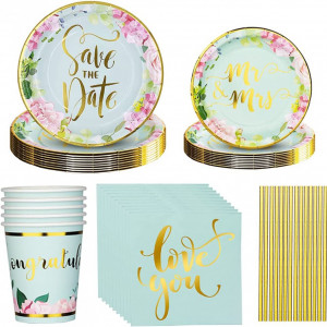 Set vesela pentru petrecere Forfamy, carton, multicolor, 56 piese
