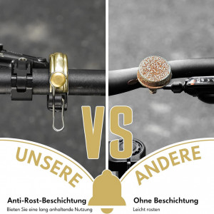 Sonerie pentru bicicleta CYCLESPEED, aluminiu/plastic, auriu/negru, 80 db, 6,5 x 6,5 x 1,5 cm