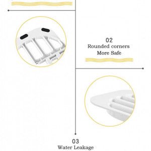 Suport extensibil pentru vase iBigLY, silicon, alb, 17,5 x 43-63 cm