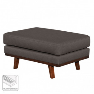 Taburet Billund textile/lemn masiv, gri inchis, 43 x 89 x 60 cm