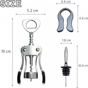 Tirbuson Crazy Bean, otel inoxidabil, argintiu, 19 x 5,2 cm