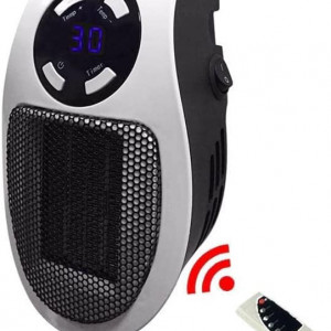 Ventilator cu incalzitor cu telecomanda si termostat CUIFULI, 500 W, alb/negru, 18 x 11 x 11 cm