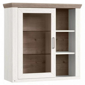 Vitrina suspendata York Home Affaire, lemn, alb, 106 x 40 x 105 cm