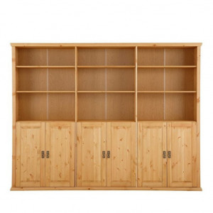 Biblioteca Konrad by Home Affaire, lemn masiv, natur, 246 X 32 X 190 cm