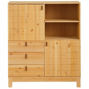 Bufet Ella Home Affaire, lemn masiv, natur, 102 x 35 x 118 cm