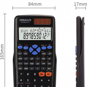 Calculator stiintific cu 240 functii OSALO, negru, plastic, 165 x 84 mm