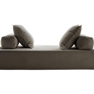 Canapea Monsieur by Filippo Ghezzani, cu trei locuri, catifea, taupe, 180 x 110 x 37 cm
